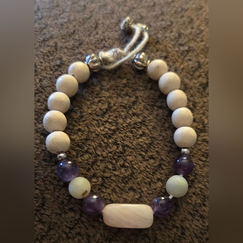 Handcrafted Amethyst & Rose Quartz Bracelet
